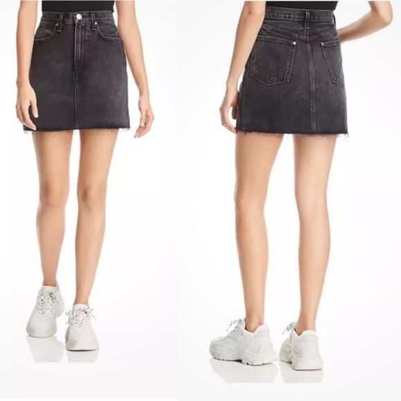 Rag & bone Moss Denim Mini Skirt Raw Hem In Asa Sz 25 Festival 90’s Grunge Y2K - Picture 11 of 12